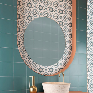 Carrelage sol et mur turquoise mate - 20x20 - Teal