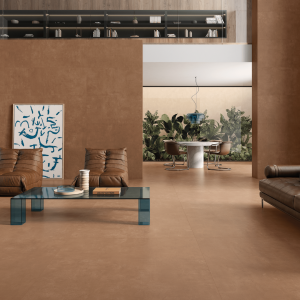 Carrelage effet ciment terre cuite ocre - Mao Coto
